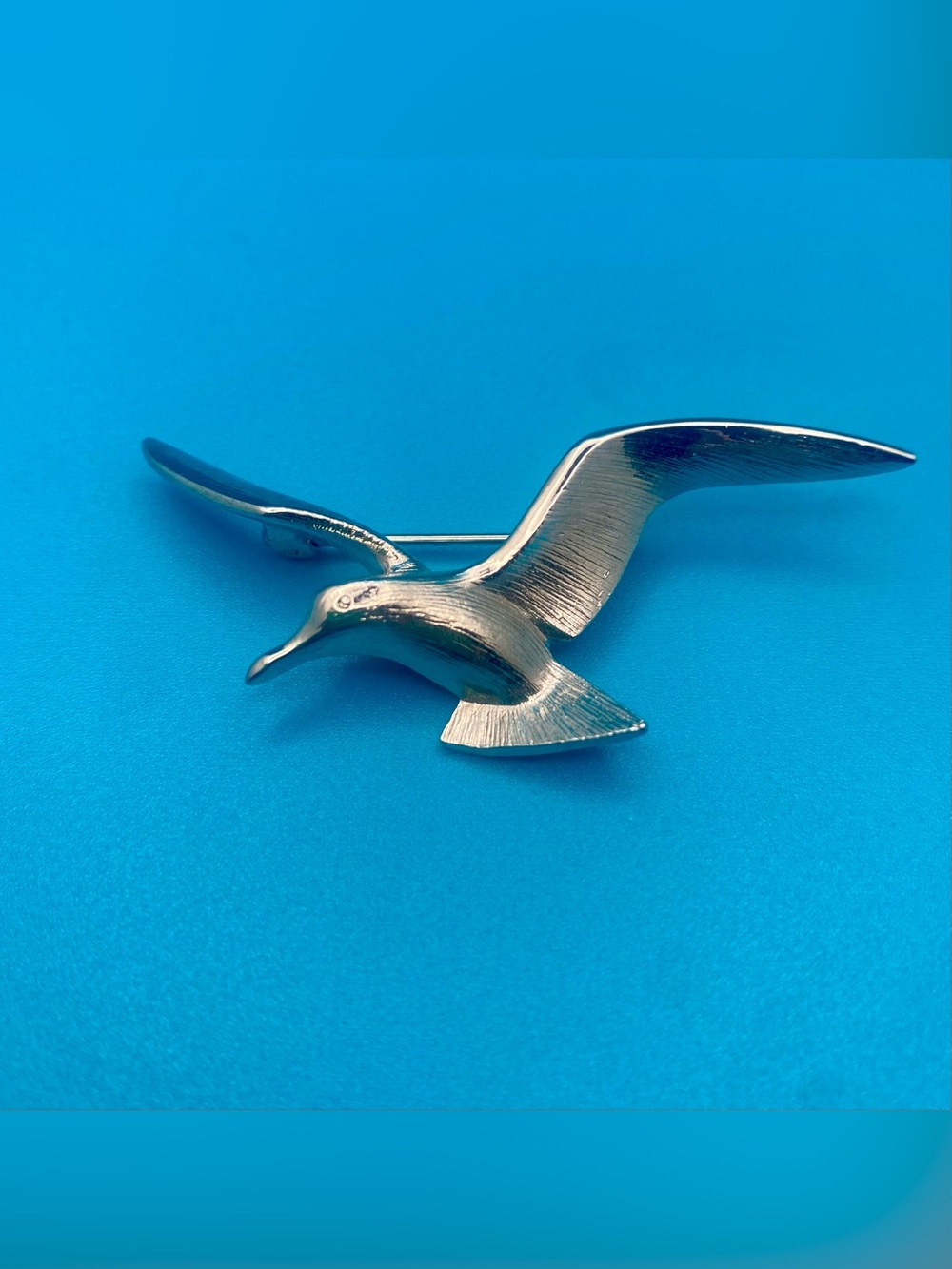 Vintage Pewter Seagull Brooch
